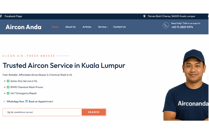 Airconanda digital marketing portfolio malaysia