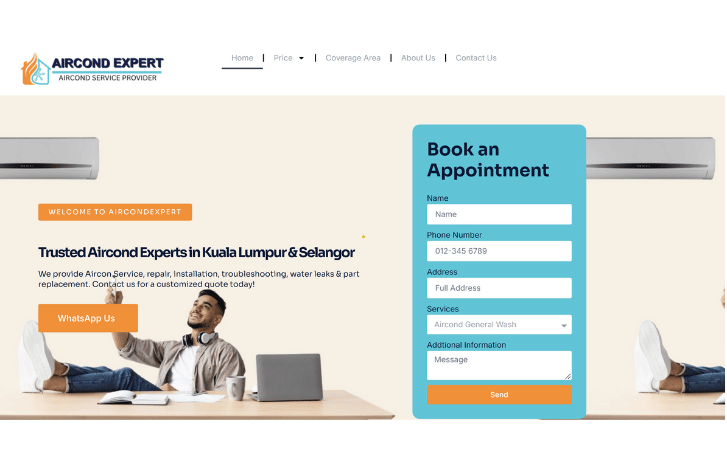 Aircond Expert digital marketing portfolio malaysia