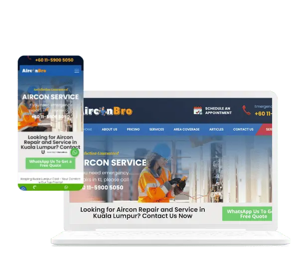 aircon service website design Malaysia